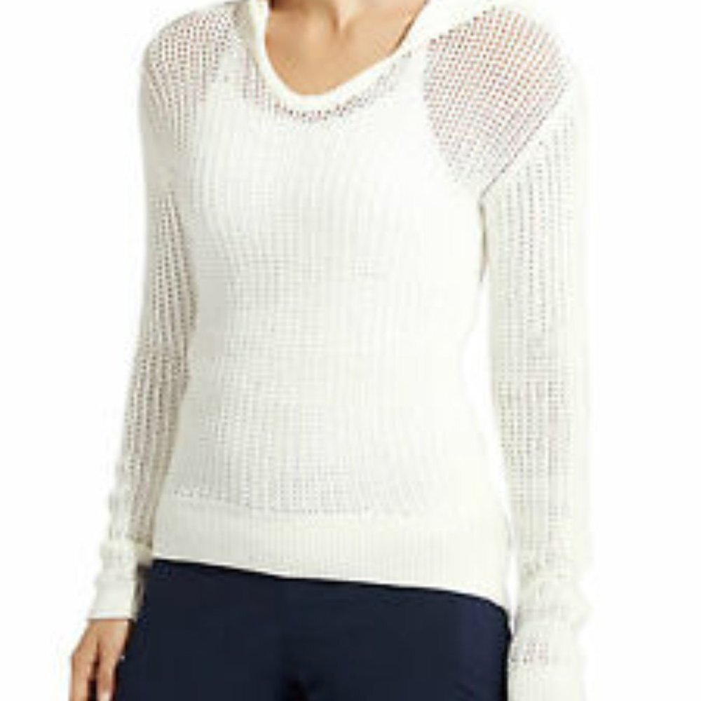 Athleta Amity Open Knit Long Sleeve Hooded Sweater Size Extra Small
